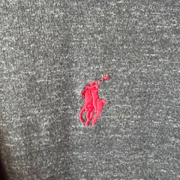 Polo Ralph Lauren Men L Long Sleeve Crew Neck T Shirt Red Dark Gray Lot 2 Cotton - Picture 10 of 16